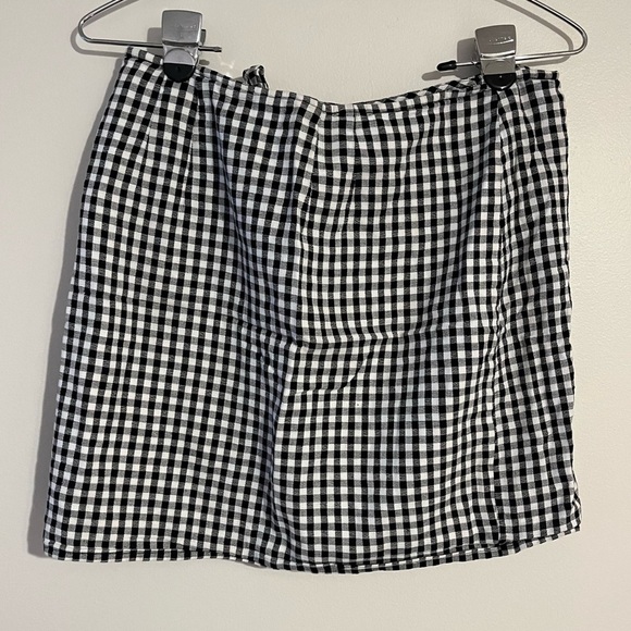 Madewell gingham tie front wrap mini skirt EUC size 4 / small - Picture 7 of 7